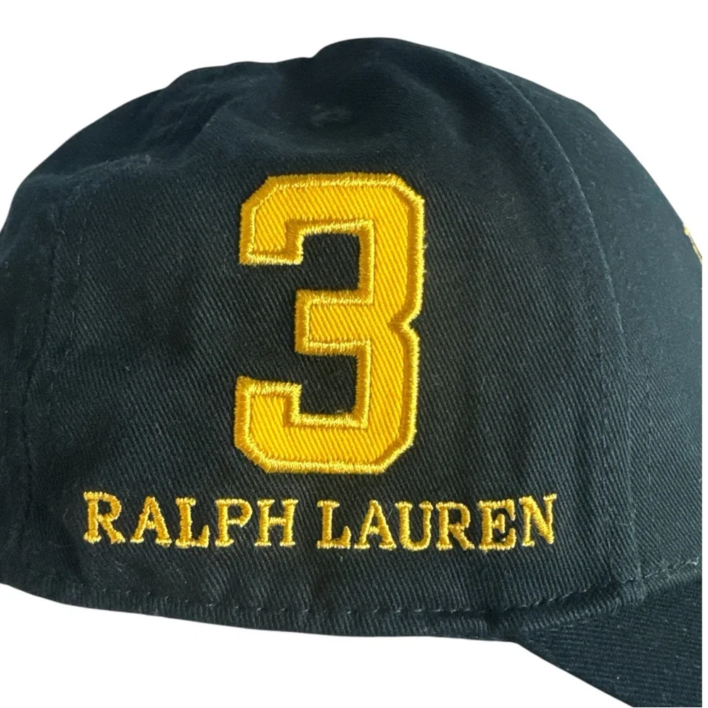 NWT Polo Ralph Lauren Lunar New Year Triple Pony Twill Cap Black & Gold - Picture 3 of 9